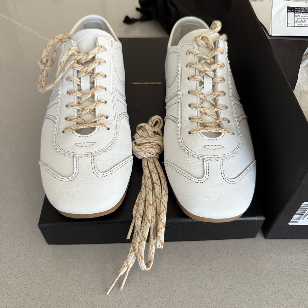 Dries Van Noten Women’s White Leather Sneakers